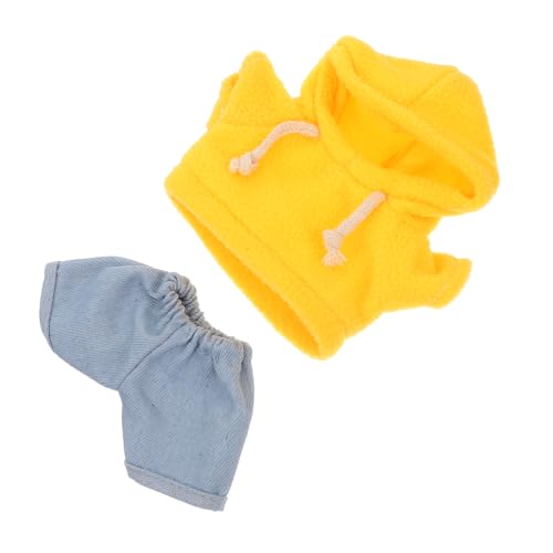 Veemoon Satz Puppenkleidungsset Outfit Stofftiermode Kleidung für Stofftiere Plüschbärenkleidung Mini Plüschpuppen-Kapuzenpullover Kleidung für Puppen Kurzer Plüsch von Veemoon