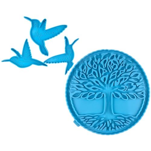 Veemoon Schreibtischaufsatz Baum Lebens Silikonform Für Epoxidharz – 3D Gießform Für Kreative DIY Wand- Und Türdekoration Mit Tier- Und Vogelmotiven Ideal Für Einzigartige Kunstwerke von Veemoon