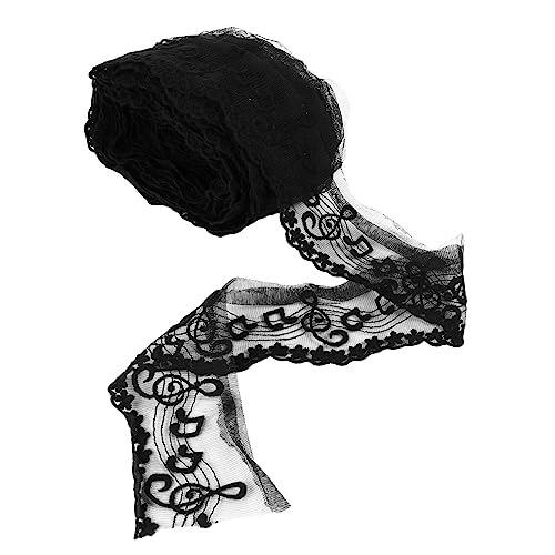 Veemoon Schwarze Spitzenborte mit Musiknoten Muster Bestickte Spitzenbordüre für Brautkleider DIY Kleidung Vorhänge Tischdecken und Hochzeitsdekoration Veemoon Schwarze Spitzenborte mit Musiknoten Muster Bestickte Spitzenbordüre für Brautkleider DIY Kleidung Vorhänge Tischdecken und Hochzeitsdekoration von Veemoon