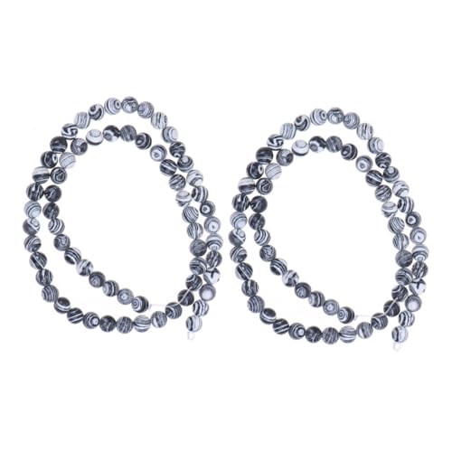 Veemoon Schwarze und Weiße Malachit Perlen Stränge ca Polierte Naturstein Spacer Beads für DIY Schmuckherstellung Armband und Halsketten Zubehör Leicht Auffädelbar von Veemoon