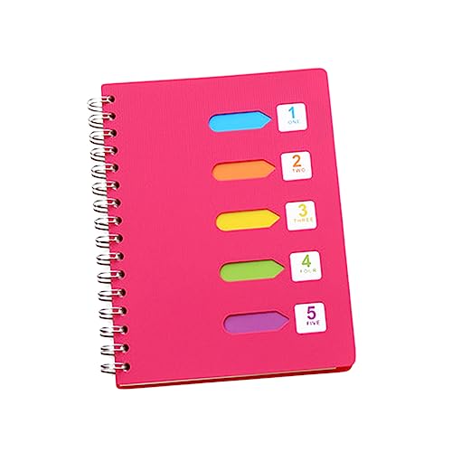 Veemoon Seitenspirales Notizbuch mit Farbigen Trennblättern Dicker Notizblock für Schule Büro Reisen für Tagebuch Notizen Organisationshilfe Rosafarben von Veemoon