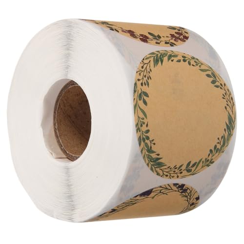 Veemoon Selbstklebende Geschenkaufkleber mit Girlandenmuster Braune Kraftpapier Etiketten für Geschenkverpackungen Karten Umschläge Hochzeit und DIY Dekoration Veemoon Selbstklebende Geschenkaufkleber mit Girlandenmuster Braune Kraftpapier Etiketten für Geschenkverpackungen Karten Umschläge Hochzeit und DIY Dekoration von Veemoon
