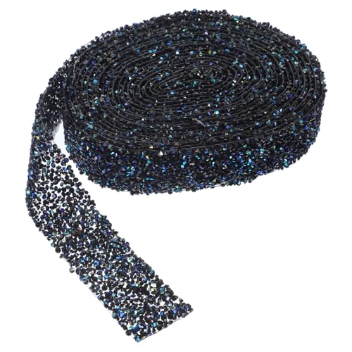 Veemoon Selbstklebendes Strassband Breit Bling Dekor für DIY Kleidung Kostüm Schmuck Hochzeit Basteln Schwarz Blau Ab von Veemoon