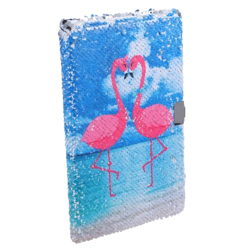 Veemoon Sequin Notizbuch Flamingo Design Reversible Glitzer Umschlag Tragbares Tagebuch für Schüler Kreatives Schreiben Reisemitnahme von Veemoon