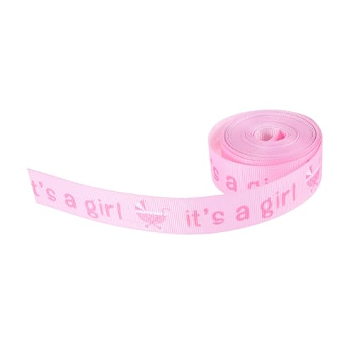 Veemoon Shower Geschenkband Polyester Satinband Rosa Mädchen Dekoratives DIY Bastelband für Kreative Geschenkverpackung und Babyparty dekoration von Veemoon