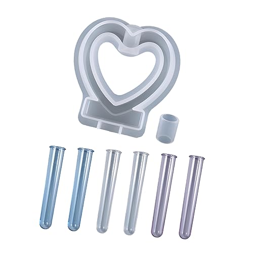 Veemoon Silikonform Set für Pflanzvermehrung mit Bunten Testgläsern Langlebige Epoxidharz Herzblumenvase Wiederverwendbare Leichte DIY Pflanzenröhrenform für Hydrokultur und Veemoon Silikonform Set für Pflanzvermehrung mit Bunten Testgläsern Langlebige Epoxidharz Herzblumenvase Wiederverwendbare Leichte DIY Pflanzenröhrenform für Hydrokultur und von Veemoon