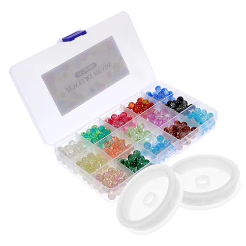 Veemoon Spacer Glasperlen für Schmuckherstellung ca Lose Perlen mit Fädelband Bunte DIY Bastelperlen für Armbänder Charms und Handgemachte Accessoires von Veemoon