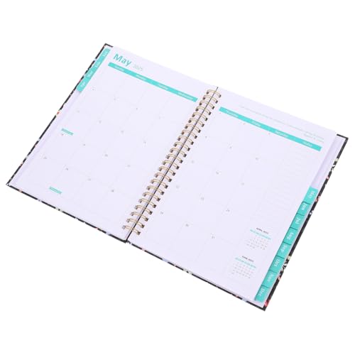 Veemoon Spiral Notizbuch Kalender Planer mit Monats Wochenübersicht Vielseitiger Tagesplaner für Büro Schule Tragbares Papier notizheft zur Organisation und Notizen von Veemoon