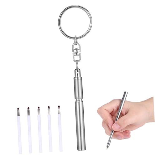 Veemoon Taschenstift Schlüsselanhänger Mini Stift Einziehbarer Kugelschreiber Mit Nachfüllungen Praktischer Taschenstift Für Büro von Veemoon