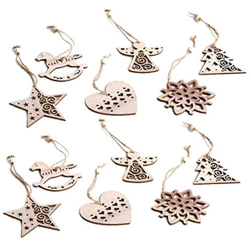 Veemoon Teiliges DIY Weihnachtsdeko Holzscheiben mit Schneeflocken Schaukelpferd Stern Herz Anhängern zum Basteln und Bemalen Natürliche Christbaumschmuck Dekoration für Veemoon Teiliges DIY Weihnachtsdeko Holzscheiben mit Schneeflocken Schaukelpferd Stern Herz Anhängern zum Basteln und Bemalen Natürliche Christbaumschmuck Dekoration für von Veemoon