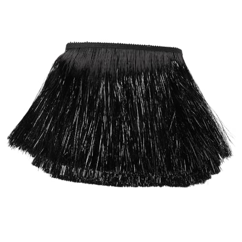 Veemoon Tinsel Fringe Bastelquaste Schwarze Lametta zum Nähen Kleid Deko Party Kostüm Zubehör von Veemoon