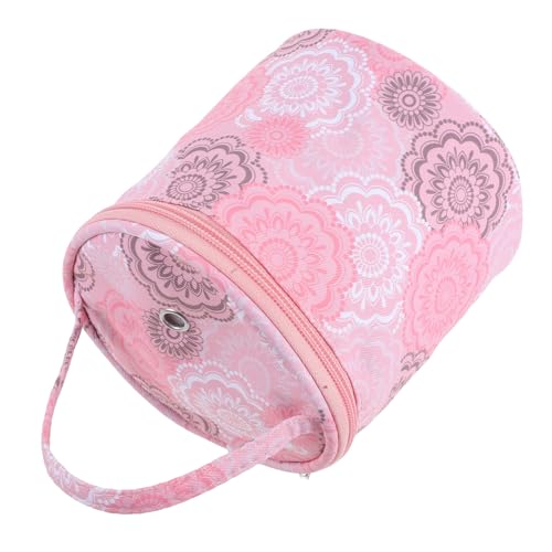 Veemoon Tragbare Stricktasche mit Griff Multifunktionale Häkel und Wollaufbewahrung Stilvolle Pinke Aufbewahrungstasche für Zuhause Reisen und Outdoor Organisierte Fächer für Garn und Veemoon Tragbare Stricktasche mit Griff Multifunktionale Häkel und Wollaufbewahrung Stilvolle Pinke Aufbewahrungstasche für Zuhause Reisen und Outdoor Organisierte Fächer für Garn und von Veemoon