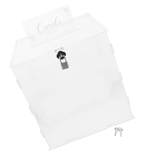 Veemoon Transparente Acryl Hochzeitskartenbox mit Stabilem Schloss Vielseitige Geschenkbox für Karten und Geld Dekorative Hochzeitsschachtel für Party und Empfang Design von Veemoon