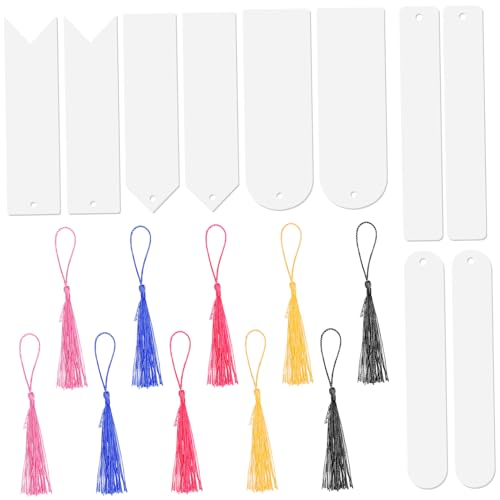 Veemoon Transparente Acryl Lesezeichen Teilig mit Bunten Quasten Blanko DIY Bookmarks zum Selbstgestalten Vielseitige Anhänger für Geschenke Notizbücher und Dekoration Veemoon Transparente Acryl Lesezeichen Teilig mit Bunten Quasten Blanko DIY Bookmarks zum Selbstgestalten Vielseitige Anhänger für Geschenke Notizbücher und Dekoration von Veemoon