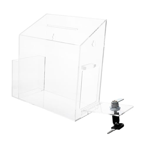 Veemoon Transparente Acryl Spendenbox mit Schlitz und Schloss Kleine Robuste Wahlurne für Büro Charity und Feedback Kompakte Vielseitige Sammelbox für Begrenzte Flächen von Veemoon