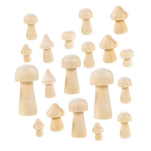 Veemoon Unfertiges Holzpilz Bemalen Miniatur pilz dekoration aus Langlebigem Holz DIY Micro landschaft Ornament für Tisch Regal Kreative Garten deko für Bastelfans von Veemoon