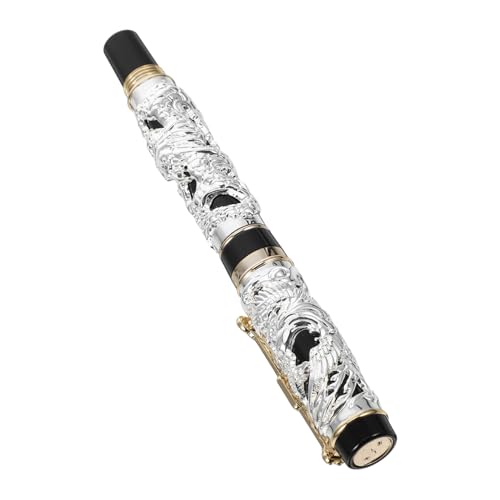 Veemoon Vintage Chinesischer Füllfederhalter Drachen Design Zinklegierung Metall Stift Glattes Schreiben Leicht Tragbar Kalligraphie Füller für Künstler Zeichnen und Unterschriften von Veemoon