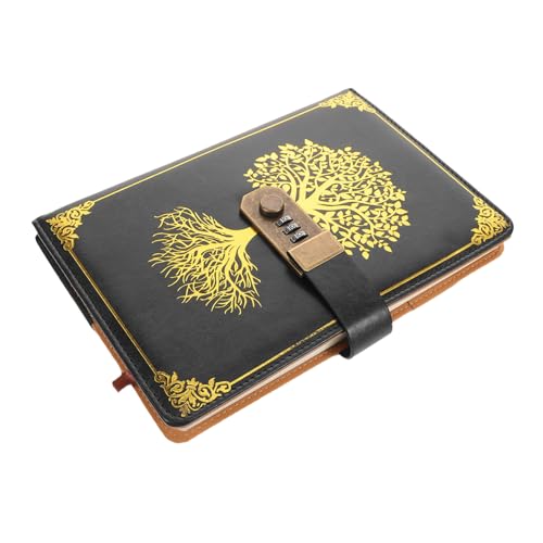 Veemoon Vintage PU Journal mit Passwortsperre Notizbuch für Büro und Reisen Retro Tagebuch mit Schloss für Sichere Notizen und Kreative Ideen von Veemoon
