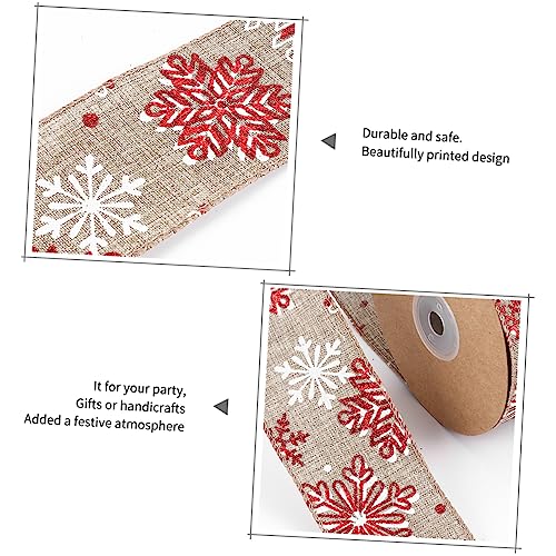 Veemoon Weihnachtsband mit Schneeflockenmuster Dekoratives Geschenkband für DIY Schleifen und Weihnachtsdeko Vielseitiges Xmas Ribbon für Geschenkverpackung und Festliche Bastelarbeiten von Veemoon