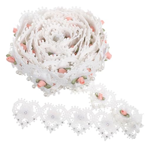 Veemoon Weiße Spitzenborte mit Imitationsperlen Bestickte Blumenapplikationen Vintage Stil Spitzenband für Hochzeit Brautkleid Hut Dekoration Einfach zu Nähen Vielseitig für DIY Kleidungs Veemoon Weiße Spitzenborte mit Imitationsperlen Bestickte Blumenapplikationen Vintage Stil Spitzenband für Hochzeit Brautkleid Hut Dekoration Einfach zu Nähen Vielseitig für DIY Kleidungs von Veemoon