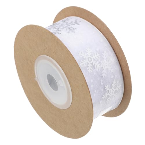 Veemoon Weißes Schneeflocken Chiffonband Festliches Geschenkband mit Silbernem Druck für Weihnachtsdekoration DIY Bastelprojekte Schleifen und Geschenkverpackung Veemoon Weißes Schneeflocken Chiffonband Festliches Geschenkband mit Silbernem Druck für Weihnachtsdekoration DIY Bastelprojekte Schleifen und Geschenkverpackung von Veemoon