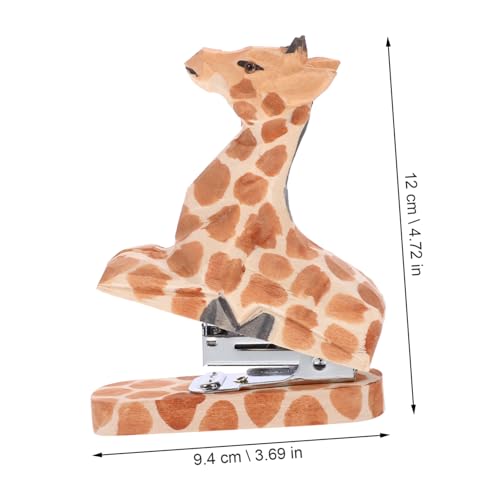 Veemoon Wiederverwendbarer Holz tierhefter Giraffenform Kompakter Papierhefter Mobiles Büro accessoire Schreibtischdekoration Geschenkidee von Veemoon