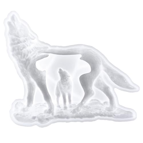 Veemoon Wolf Silikonform für Epoxidharz DIY Gießform für Dekorative Wolf Dekoration Elastisch und Einfach zu Entformen für Wandkunst und Bastelprojekte von Veemoon