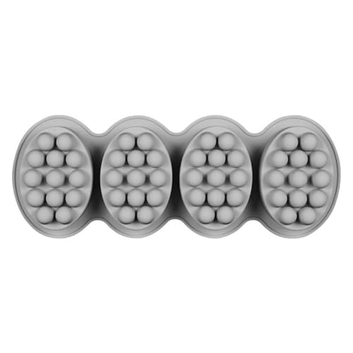 Veemoon kuchen backform massage bürste silikonform soap mold Cupcake-Dekoration silikongiesform Backen Ovale Seifenformen Schimmelkuchen Massagestab 4-fach Werkzeug Massagebürstenform Grey von Veemoon