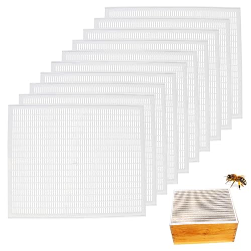 10pcs Queen Ausschluss 10 Rahmen Plastik -Bienenzucht -Werkzeug Cuttable Queen Bee Excluder mit Löchern zum Schutz der Verbesserung der Honigproduktion für Imkerin Starter Kit von Veesper