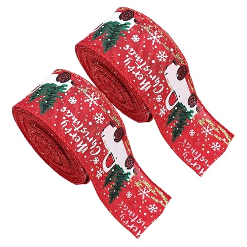 Veesper 2pcs Weihnachten Wired Ribbons 6, 6ft Auto Schnee dekoratives Band für Baum Girlande Kranz Bugtoder Veesper 2pcs Weihnachten Wired Ribbons 6, 6ft Auto Schnee dekoratives Band für Baum Girlande Kranz Bugtoder von Veesper