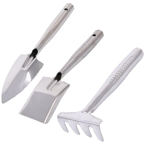 Veesper 3pcs/Set tragbarer Gartenwerkzeuge aus Edelstahl, Set, kleines Handwerkzeugkit mit Schaufel, Spade & Rake für Gartenzubehör, Haushalt, Blumenpflanzung Veesper 3pcs/Set tragbarer Gartenwerkzeuge aus Edelstahl, Set, kleines Handwerkzeugkit mit Schaufel, Spade & Rake für Gartenzubehör, Haushalt, Blumenpflanzung von Veesper