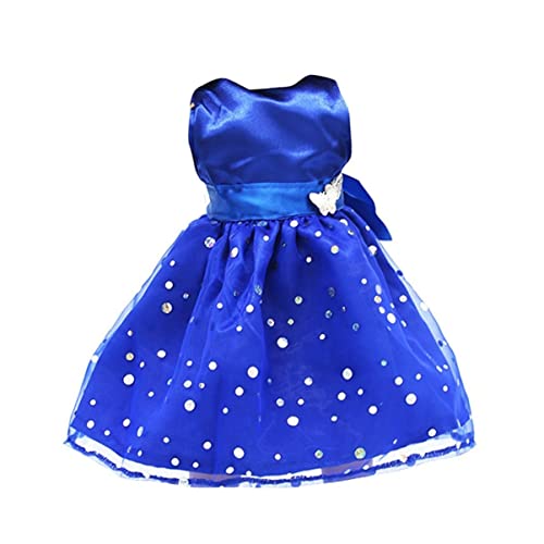 Veesper Fashion Pailletten ärmellose Partykleid Puppen Kleidung exquisites süßes Kleid für 18 Zoll Mädchen Puppen Accessoire Blau von Veesper