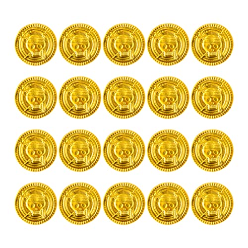 Veesper Goldene Münze gefälschte Geldpropie Geld Piratenspielzeug Piraten Goldmünze Halloween Plastik Schatzsuche Spiel Münzen Requisiten für Party 20pcs Veesper Goldene Münze gefälschte Geldpropie Geld Piratenspielzeug Piraten Goldmünze Halloween Plastik Schatzsuche Spiel Münzen Requisiten für Party 20pcs von Veesper