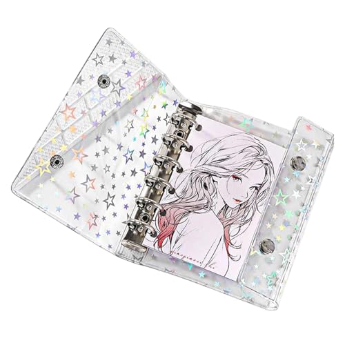 Binder Klarsichthüllen - PVC-Tagebuch Aufbewahrungsordner Mit Sternenmuster,Kleines Organizer Zubehör Für Mädchen Kinder Familie Binder Klarsichthüllen - PVC-Tagebuch Aufbewahrungsordner Mit Sternenmuster,Kleines Organizer Zubehör Für Mädchen Kinder Familie von Veeteah
