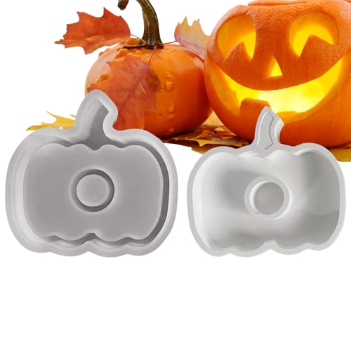 Silikon Kürbisformen | Kürbis Halloween Seifenformen Mit Zwei Anwendungen - Wiederverwendbare Backform Für Basteln Backen Seife Kerzenhalter Schokolade von Veeteah