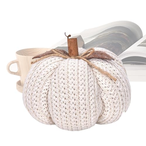 Veeteah Gestrickter Kürbis, Kürbisdekoration für Herbstfeste, Ländliches Handgefertigtes Deko Objekt Für Wohnzimmer Eingang Regale Kamin Tischdekoration Schlafzimmer Versammlungen Herbst von Veeteah