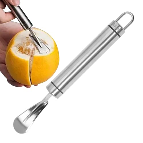 Veeteah Orangenschäler, Edelstahl Grapefruit Messer, Orangen- und Zitrusschäler aus Edelstahl mit gebogener Kante, Pomelo Zitrus-Schäler Cutter Gemüseschäler Küchenhelfer von Veeteah