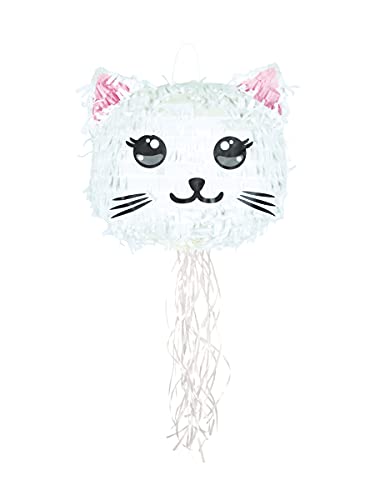 Kawaii-Katze als Piñata-Partyspiel für Kinder - Grau, Weiss von Vegaoo