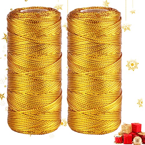 2 Rolle Gold Metallic Kordel, Vegena 1.5MM Metallic Schnur Goldkordel zum Basteln Nicht Elastisch Verpackungsschnur, DIY Bastelschnur zum Handwerk Geschenkverpackung, 200M 2 Rolle Gold Metallic Kordel, Vegena 1.5MM Metallic Schnur Goldkordel zum Basteln Nicht Elastisch Verpackungsschnur, DIY Bastelschnur zum Handwerk Geschenkverpackung, 200M von Vegena