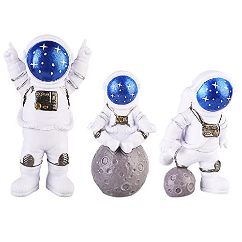 Astronauten Figur 3 Stück Spaceman Statuen Modell Astronaut Cake Toppers Kuchen Topper Geburtstag Weltraum Thema Party Geschenke Tischdeko Armaturenbrett Ornament Weihnachten Halloween Dekoration von Vegena