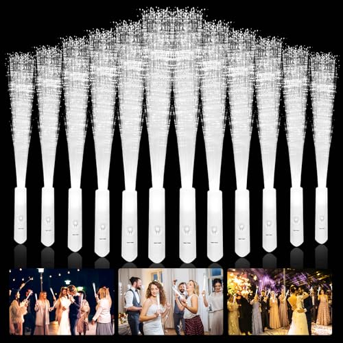 LED Leuchtwedel Set, 36 Stück Glasfaser Leuchtstäbe, LED Leuchtstäbe Hochzeit Glasfaserlampe, Weiß Leuchtstab, LED Hochzeit Leuchtwedel 3 Modi, Leuchtwedel Hochzeit für Hochzeit Partys Konzert (Weiß) LED Leuchtwedel Set, 36 Stück Glasfaser Leuchtstäbe, LED Leuchtstäbe Hochzeit Glasfaserlampe, Weiß Leuchtstab, LED Hochzeit Leuchtwedel 3 Modi, Leuchtwedel Hochzeit für Hochzeit Partys Konzert (Weiß) von Vegena