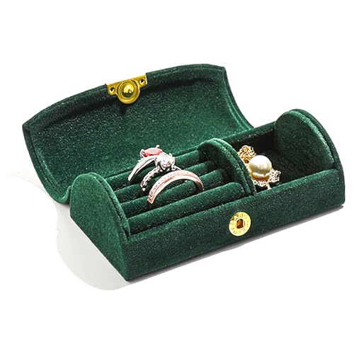 Veki Reise Schmuckkästchen Klein Damen, Schmuckaufbewahrung Schmucktasch Reisen, Schmuckschatulle Schmuckkasten für Frauen und Mädchen, Schmuckbox Samt für Ringe, Ohrringe, Halskette (Dunkelgrün) Veki Reise Schmuckkästchen Klein Damen, Schmuckaufbewahrung Schmucktasch Reisen, Schmuckschatulle Schmuckkasten für Frauen und Mädchen, Schmuckbox Samt für Ringe, Ohrringe, Halskette (Dunkelgrün) von Veki