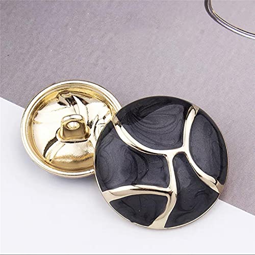 Runde Vintage-Mantelknöpfe, 10 Stück, luxuriöse Strassknöpfe, Verzierungen for Kleidung, Nähzubehör, Damenblusenmantelknöpfe, Blau, 20 mm (Color : Black, Size : 25mm) von VekkEr