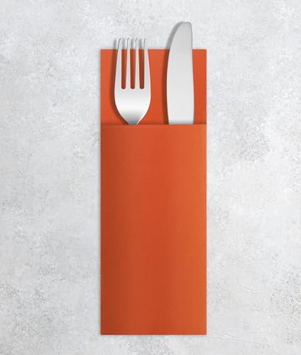VelaHub Airlaid 50 Besteckservietten, Hochwertige, Einwegserviette, 32X40 cm, Orange von VelaHub