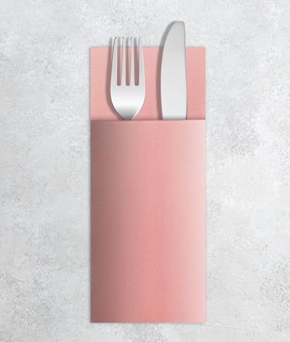 VelaHub Airlaid 50 Besteckservietten, Hochwertige, Einwegserviette, 39X40 cm, Rosa von VelaHub