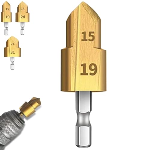 Heavy Duty Pipe Reaming Drill Bits, PVC Pipe Reamer, Conduit Reamer, Reamer Drill Bit, Pipe Reamer Tool, Water Pipe Drill Multilayer Bulkhead Drill (20#) von Velae