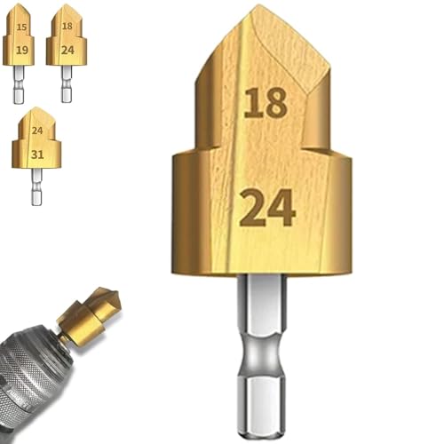 Heavy Duty Pipe Reaming Drill Bits, PVC Pipe Reamer, Conduit Reamer, Reamer Drill Bit, Pipe Reamer Tool, Water Pipe Drill Multilayer Bulkhead Drill (25#) von Velae