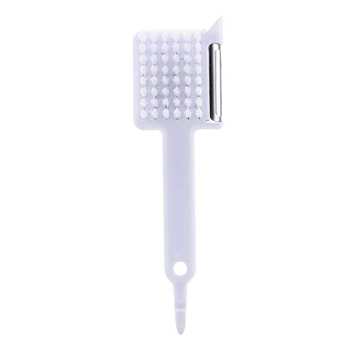 Mehrzweck-Schäler-Bürste, 5-in-1 Gemüseschäler Bürste, Knoblauch-Schleifreibe Glasöffner, Gemüse-Fruchtschäler für Karotte, multifunktionaler Küchenschäler (Weiß) von Velae