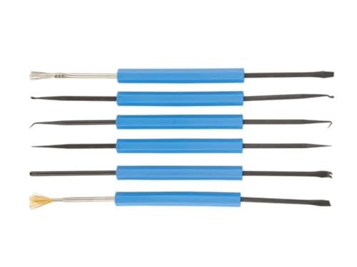 Velleman Löt Reinigungsset 6 teilig, komplettes Set mit Messer, Bürsten, Schaber, Haken, Gabeln und Spitzen, Lötzinnreste entfernen, Lötverbindungen reinigen und Wartung der Lötstation Velleman Löt Reinigungsset 6 teilig, komplettes Set mit Messer, Bürsten, Schaber, Haken, Gabeln und Spitzen, Lötzinnreste entfernen, Lötverbindungen reinigen und Wartung der Lötstation von Velleman