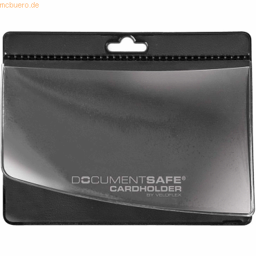 10 x Veloflex Document Safe Cardholder 95x75mm PVC matt schwarz von Veloflex